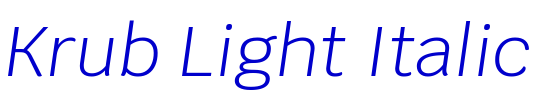 Krub Light Italic フォント